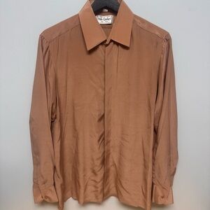 Vintage 100% Silk Brown/Bronze Women’s Dress Shirt